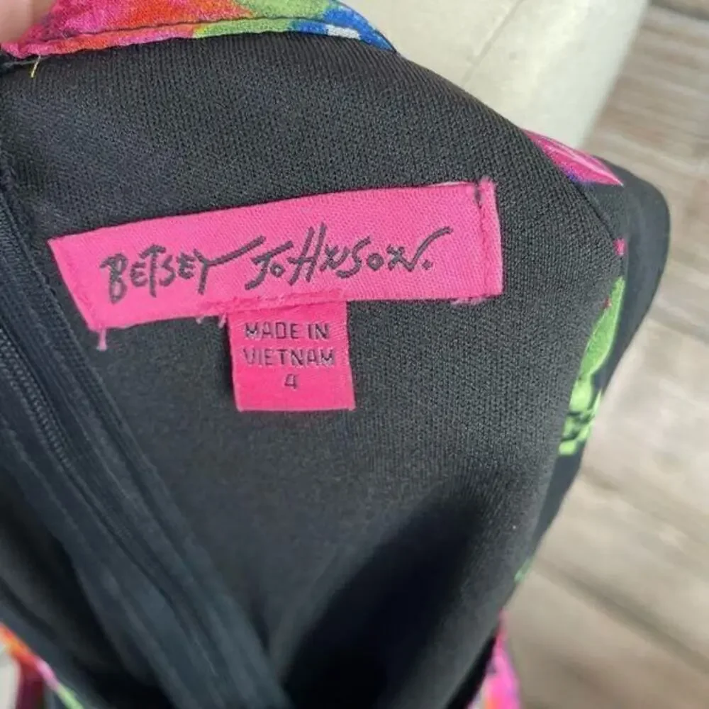 Betsey Johnson Floral High Neck Shift‎ Dress 4 - Picture 4 of 7